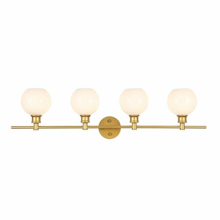 CLING Collier 4 Light Brass & Frosted White Glass Wall Sconce CL2957939